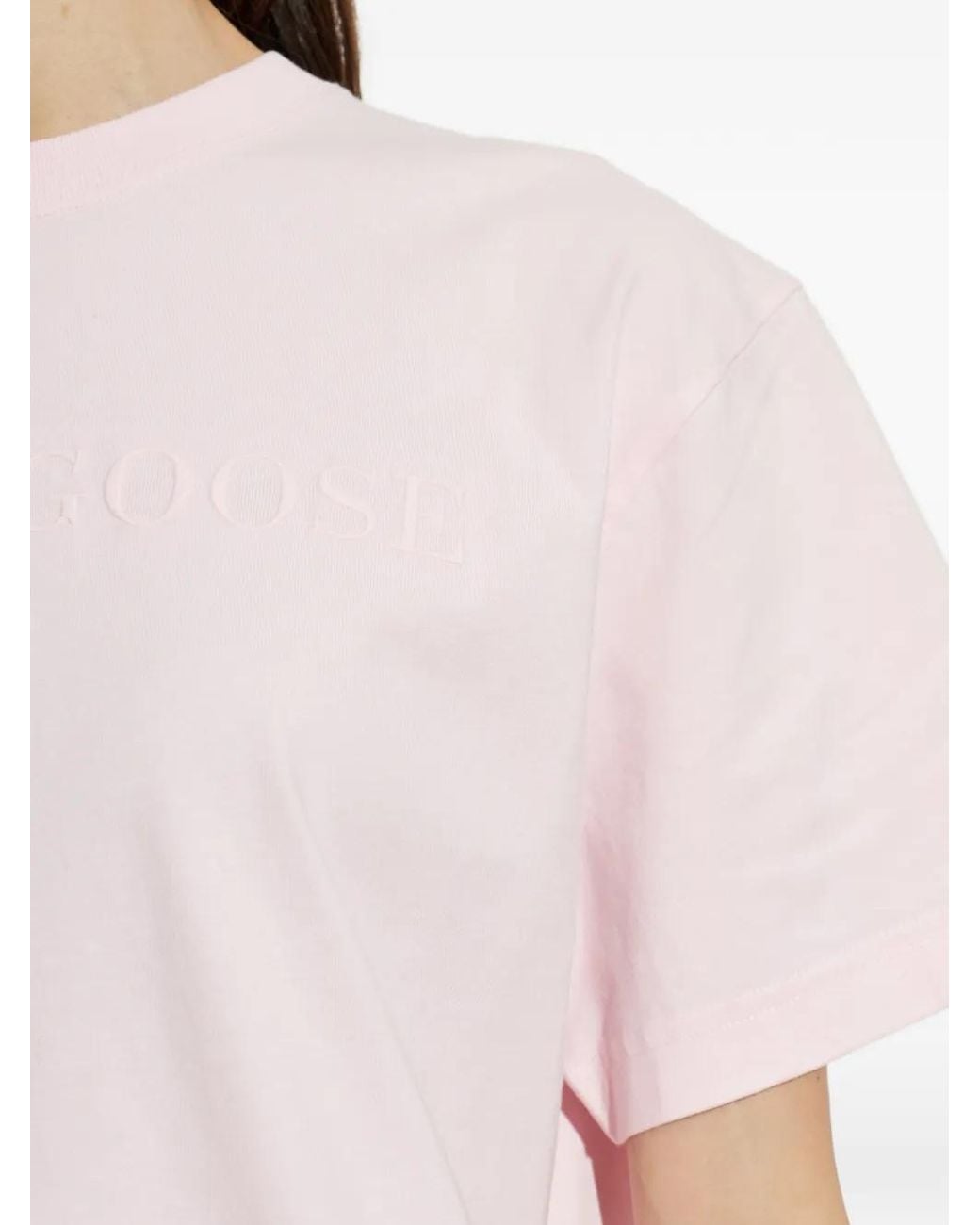 Canada Goose Pink Embossed-Logo T-Shirt