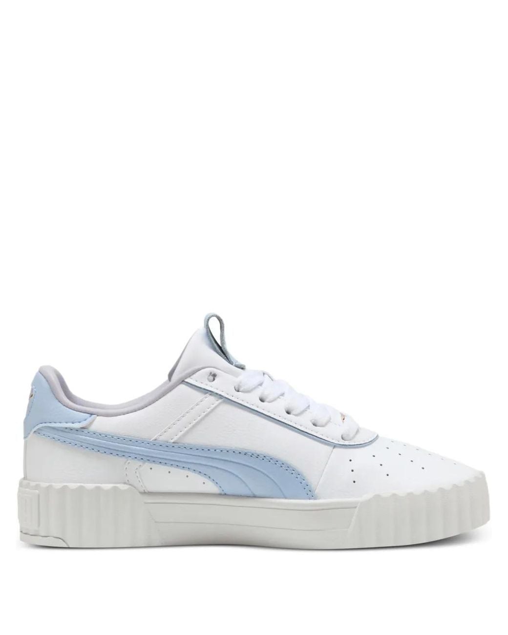 PUMA White Carina 3.0 Perforated Sneakers