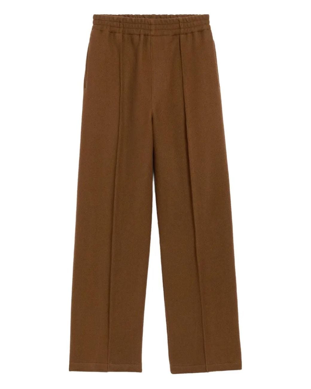AMI Brown Elasticated Wool Trousers