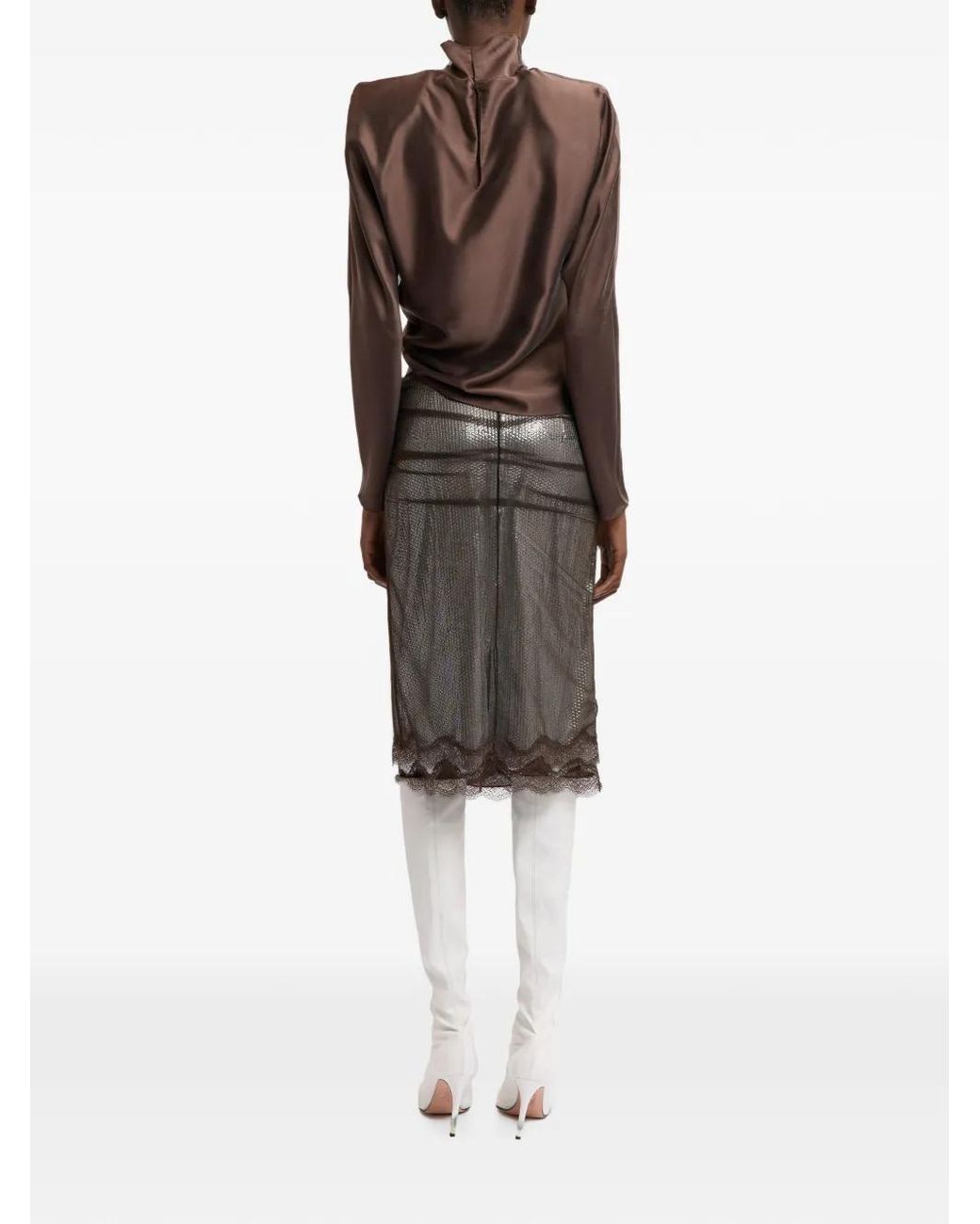 16Arlington Gray Hedda Sequin-Embellished Midi Skirt