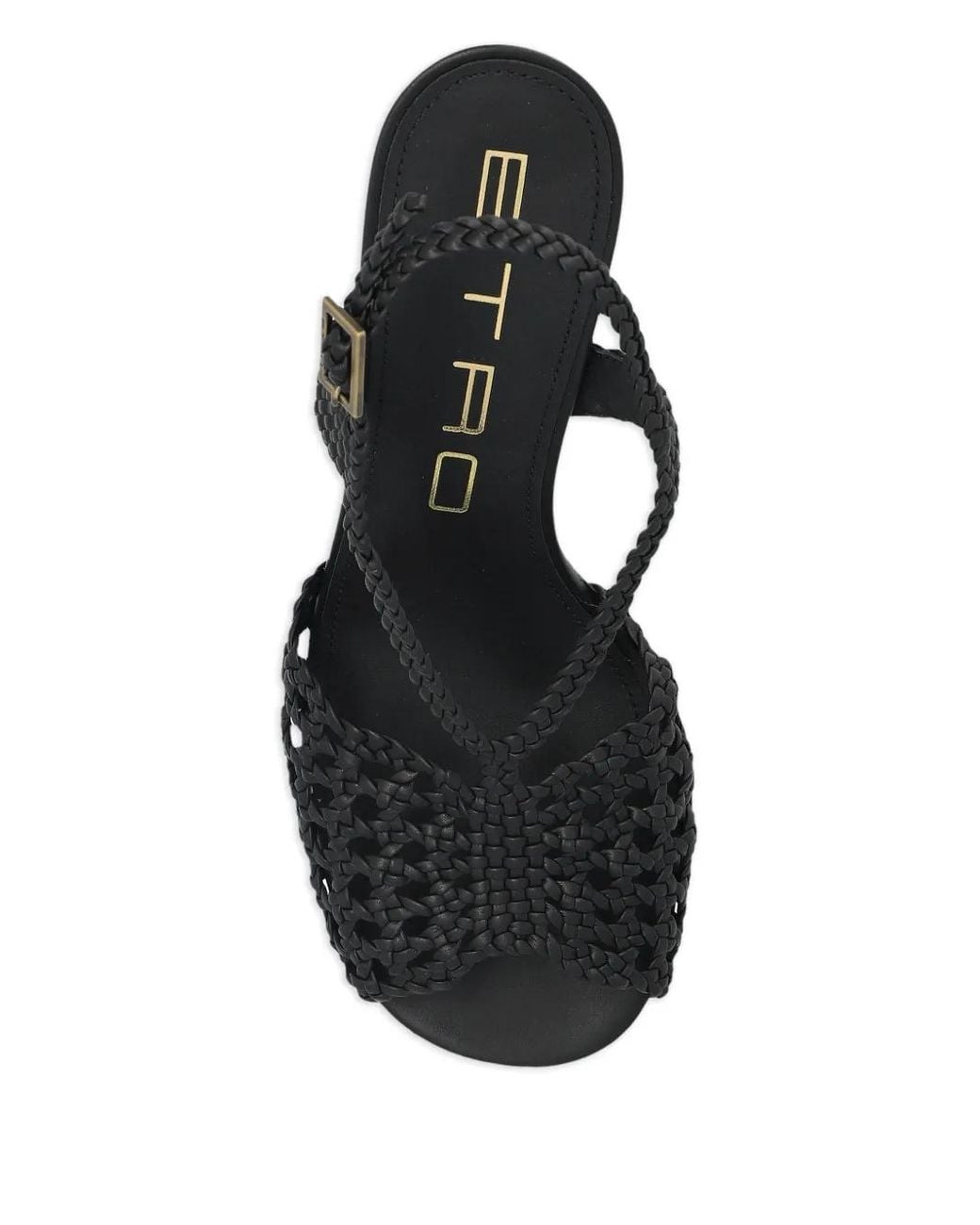 Etro Black Woven High-Heeled Sandals