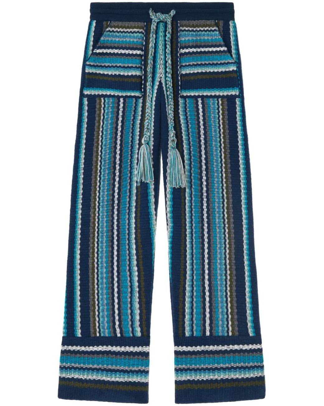 Alanui Blue Ushuaia Stories Knitted Trousers for men