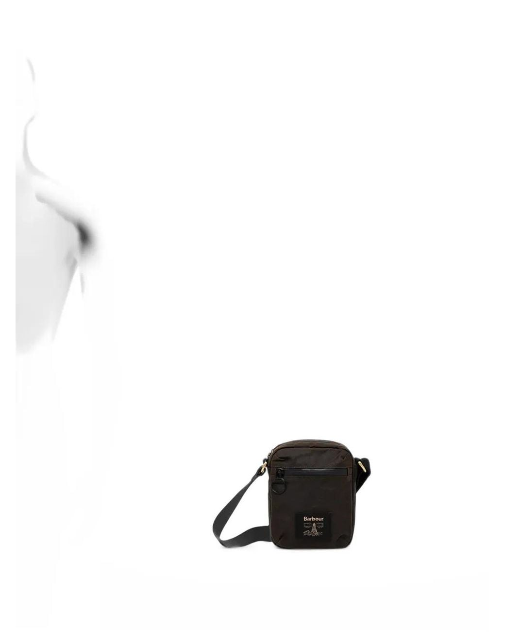 Barbour Black Field Waxed Crossbody Bag for men