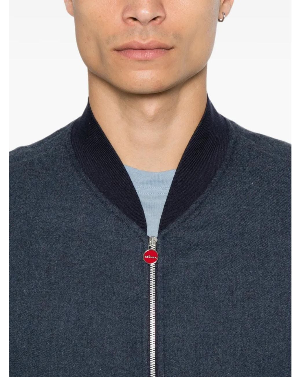 Bomber Con Zip di Kiton in Blue da Uomo