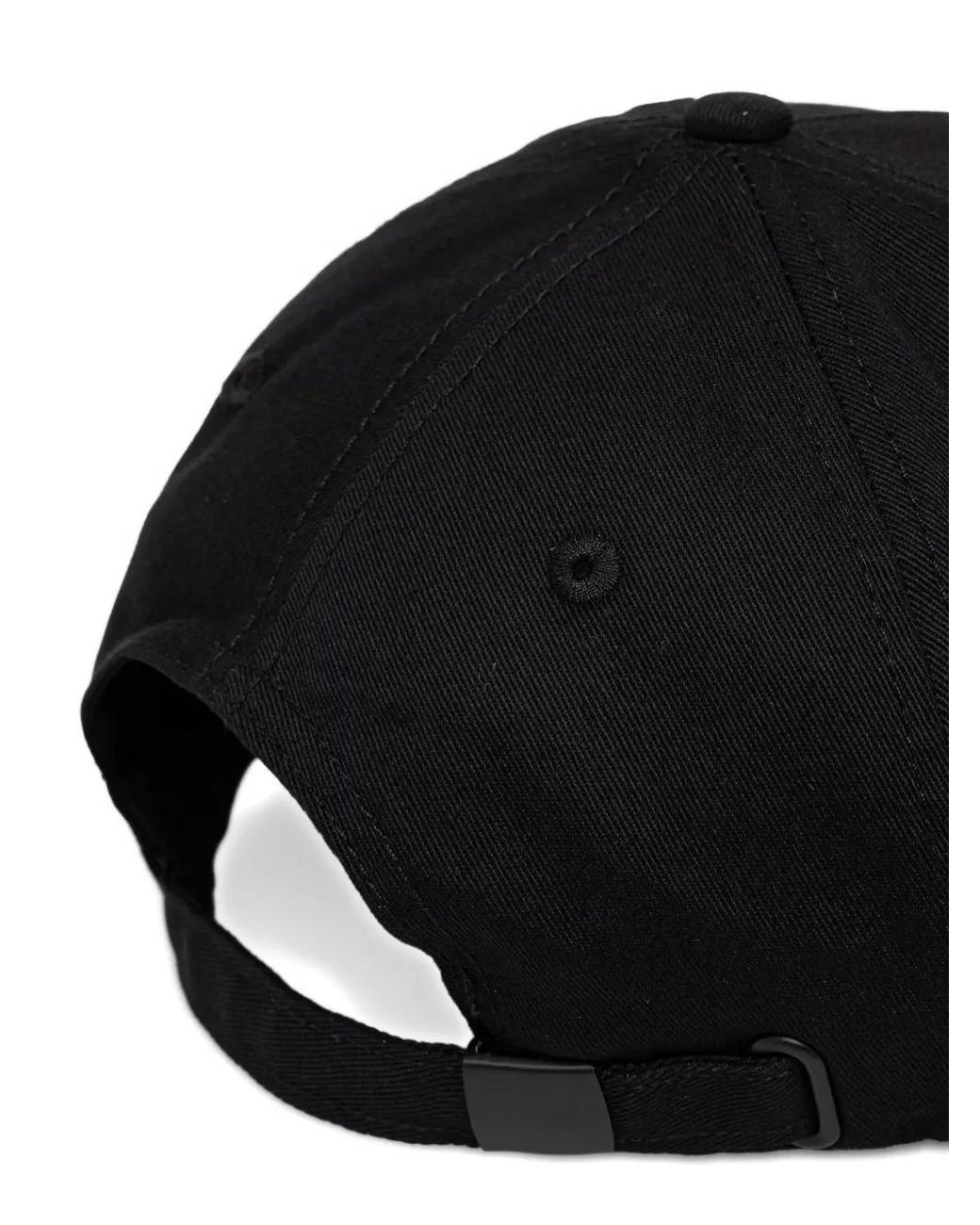 Karl Lagerfeld Black Logo-Lettering Curved-Peak Cap for men