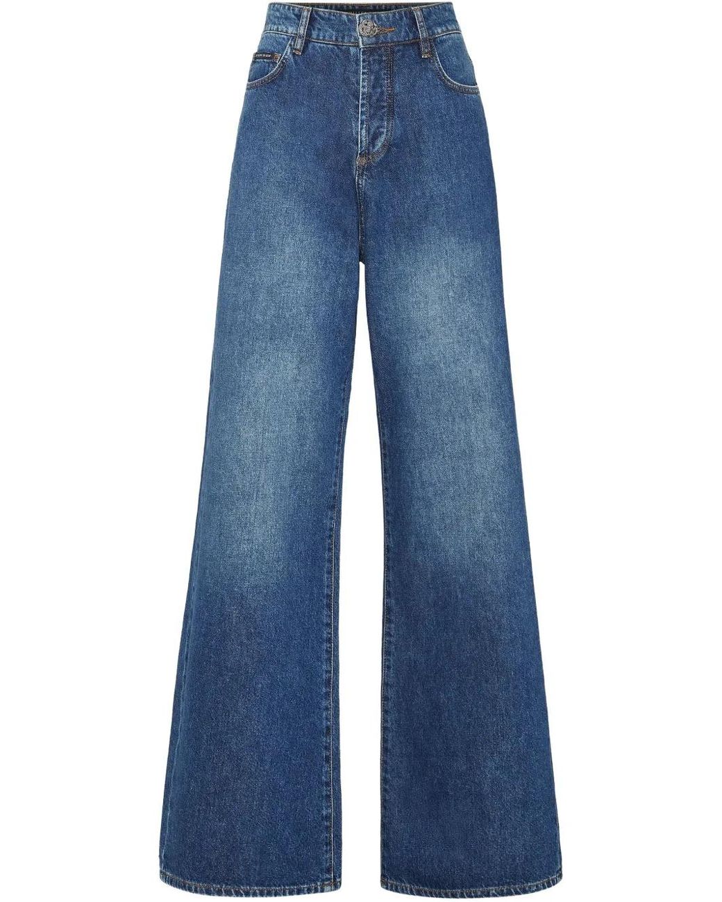 Philipp Plein Blue Wide-Leg Jeans