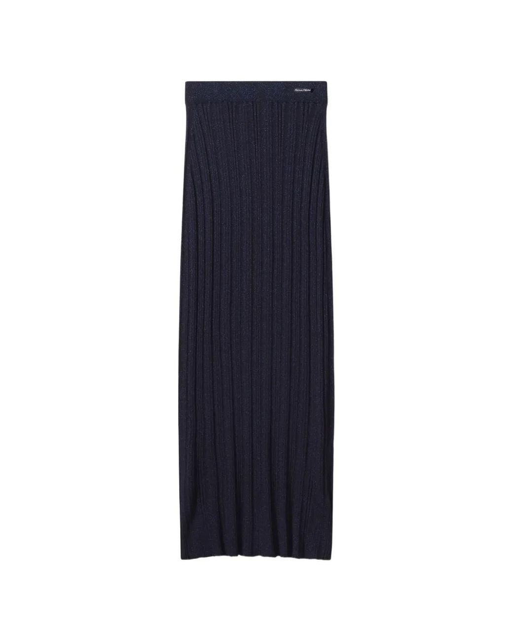Maison Kitsuné Blue Ribbed-Knit Maxi Skirt