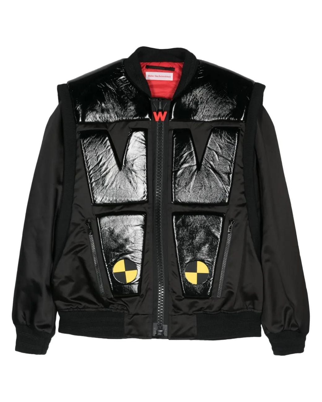 Walter Van Beirendonck Black Crash Padded Bomber Jacket for men