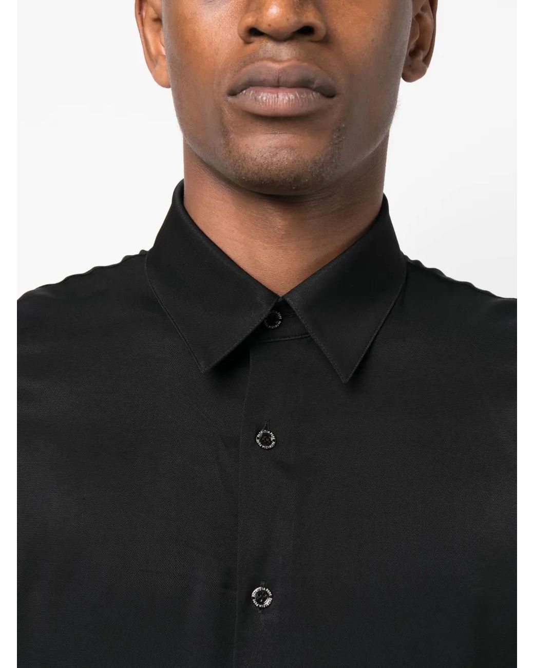 Patrizia Pepe Black Long-Sleeved Button-Up Shirt for men