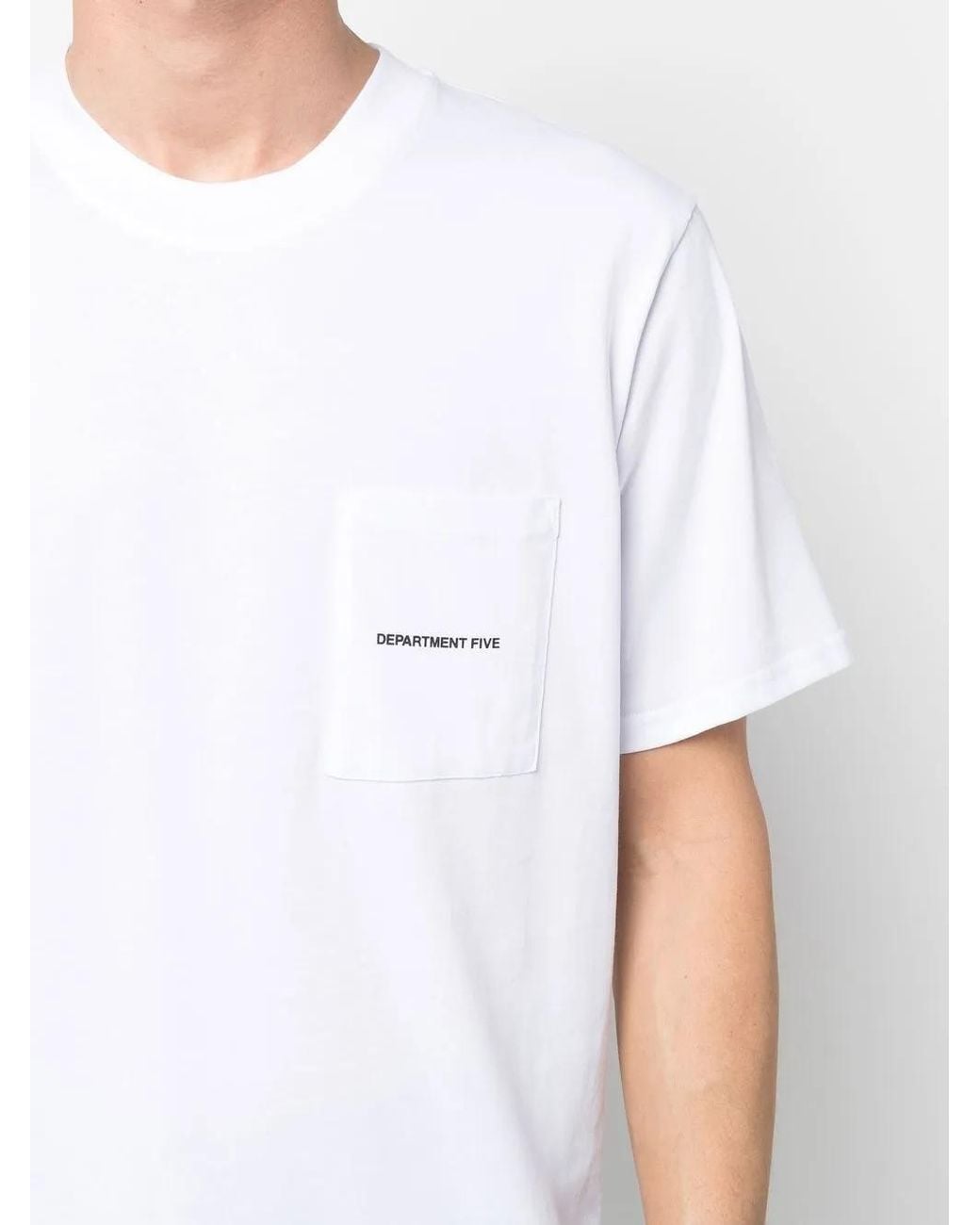 Department 5 White Logo-Print Cotton T-Shirt for men