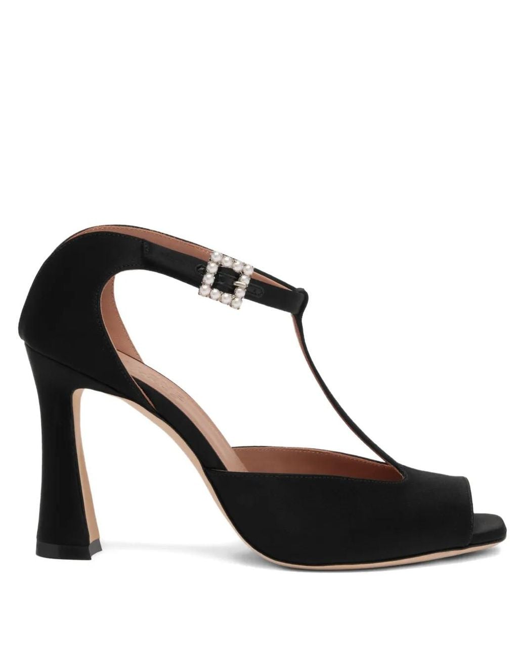 Malone Souliers Black Satin Nomi Sandals 90