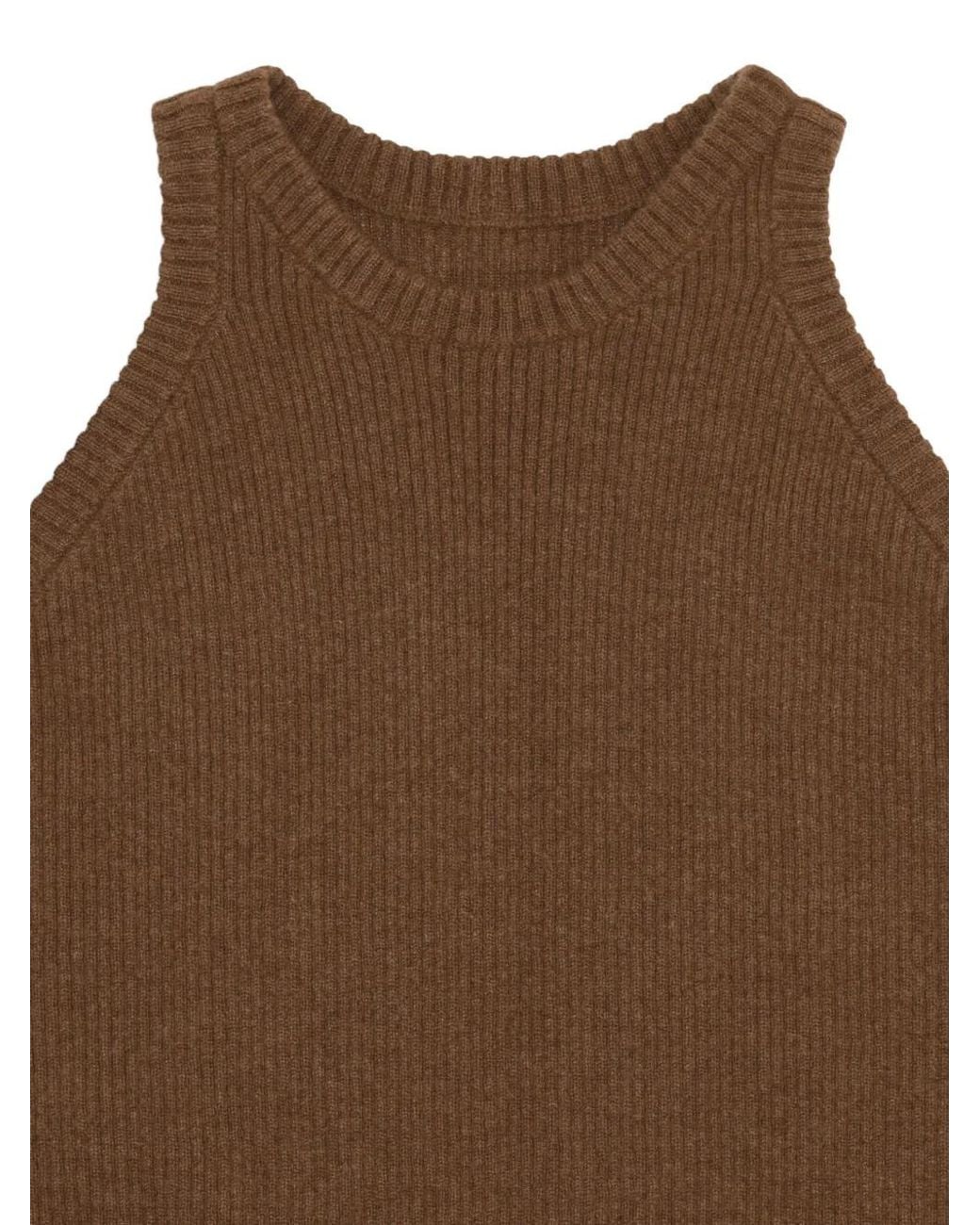 Fortela Brown Aurelie Ribbed-Knit Maxi Dress