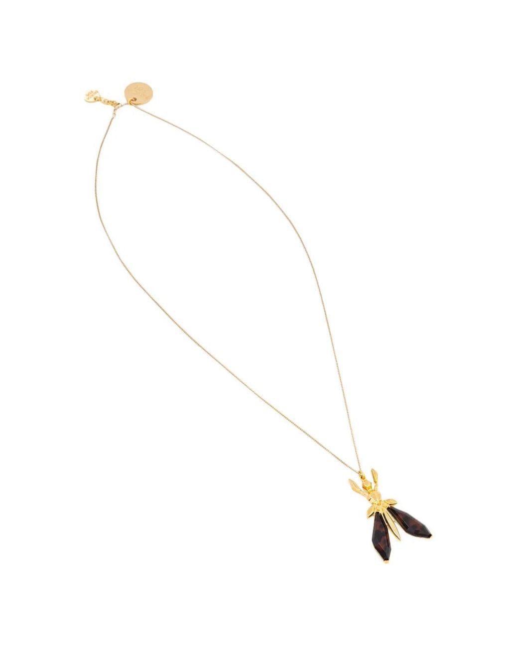 Patrizia Pepe White Fly-Pendant Necklace
