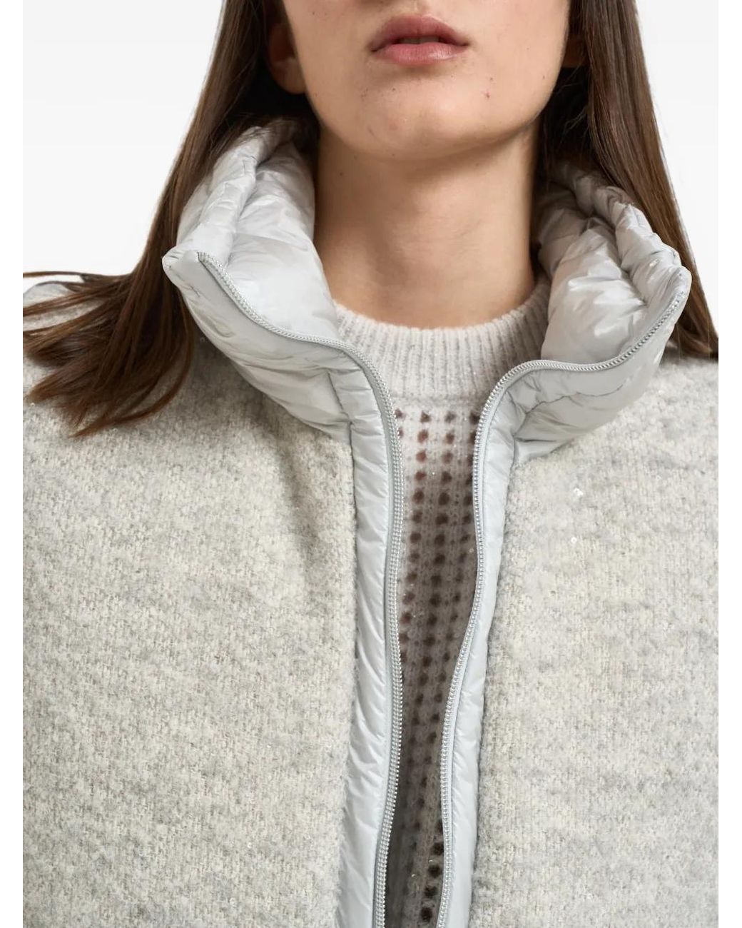 Herno Gray Gilet À Ornements En Sequins