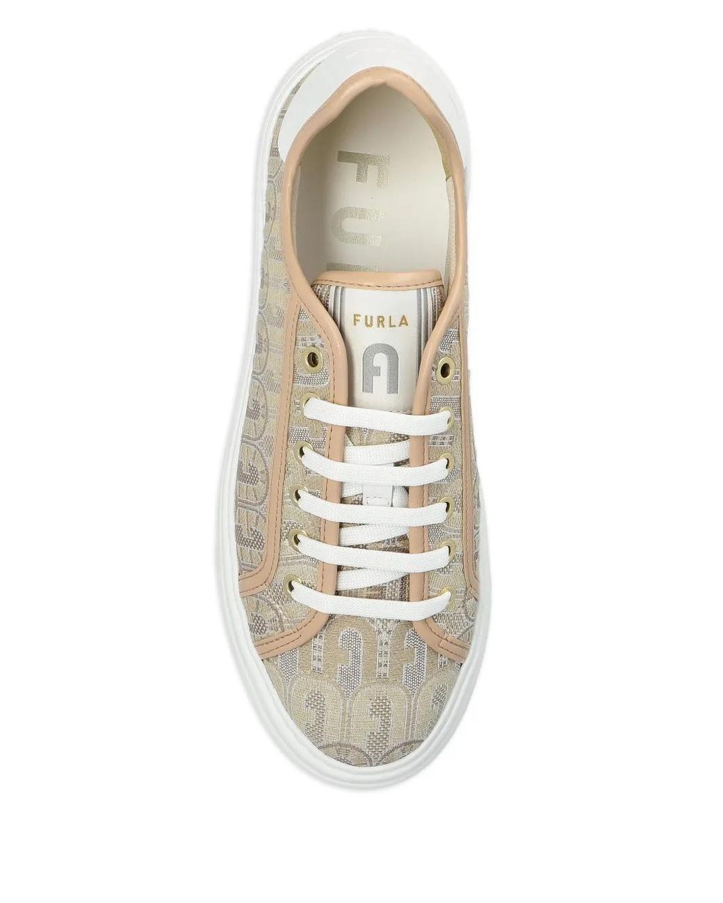 Furla White Textured Nuage Sneakers
