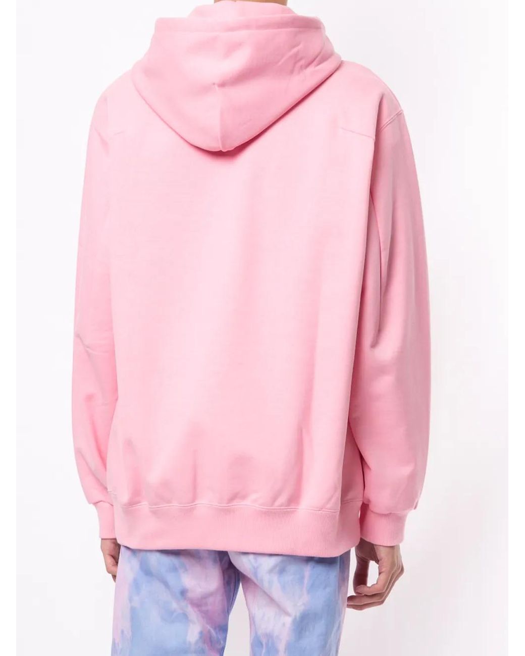 Doublet Pink Embroidered Fringed Hoodie for men