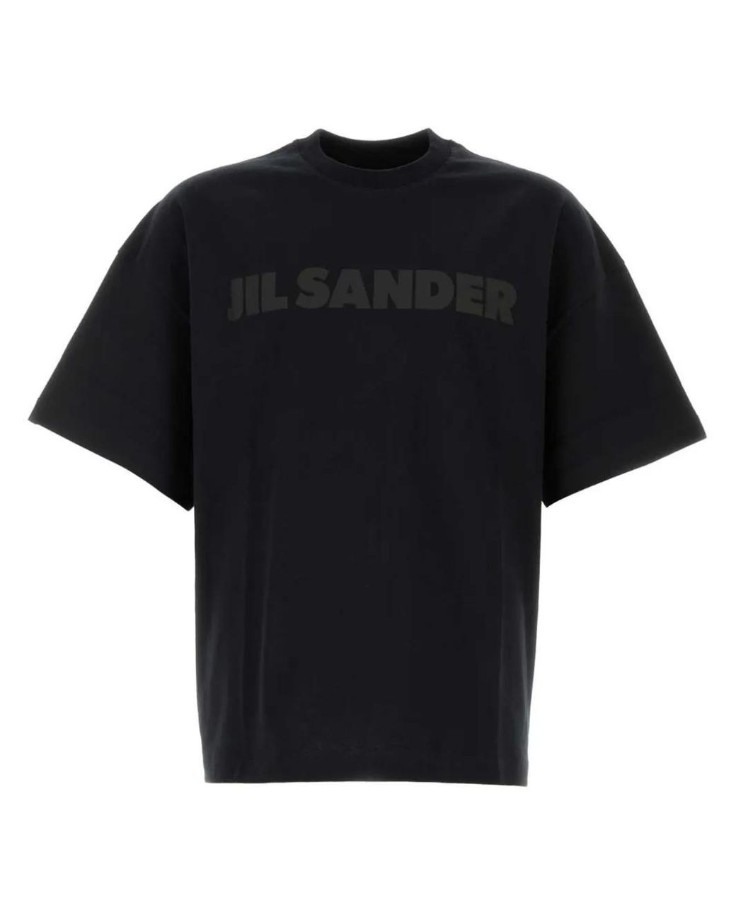 Jil Sander Black Tone-On-Tone Over Fit Mc Logo T-Shirt for men
