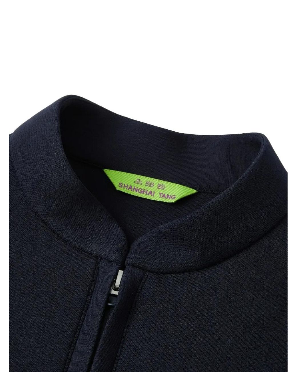 Shanghai Tang Blue Half-Zip Sweatshirt for men