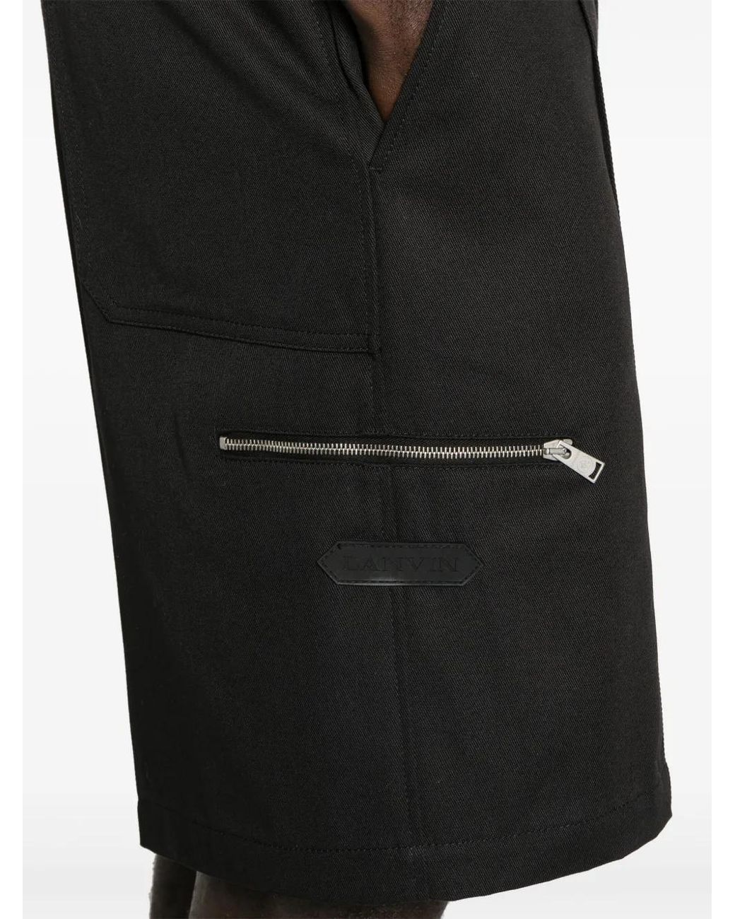 Lanvin Black Mini Chino Shorts for men