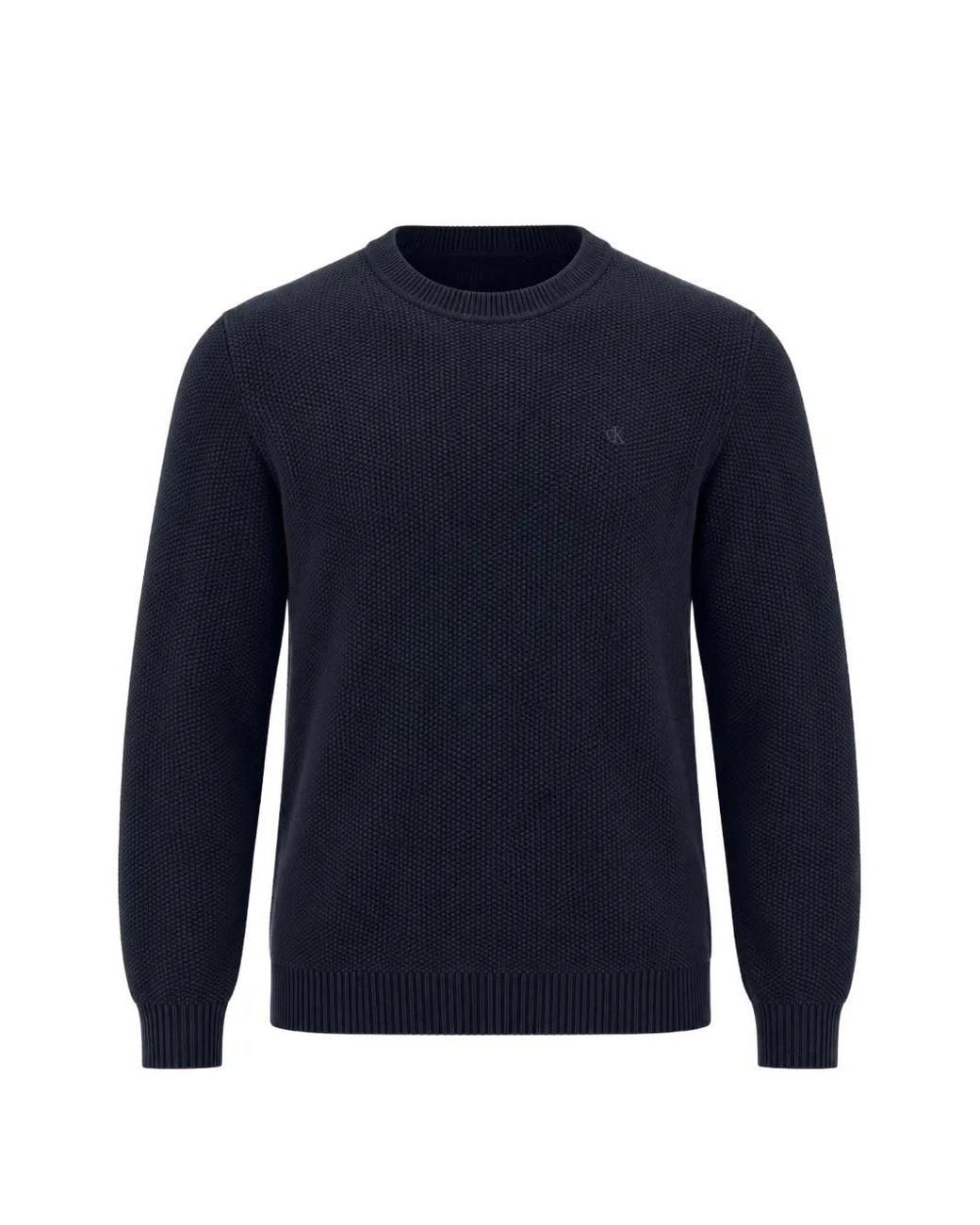 Calvin Klein Blue Textured-Knit Sweater for men