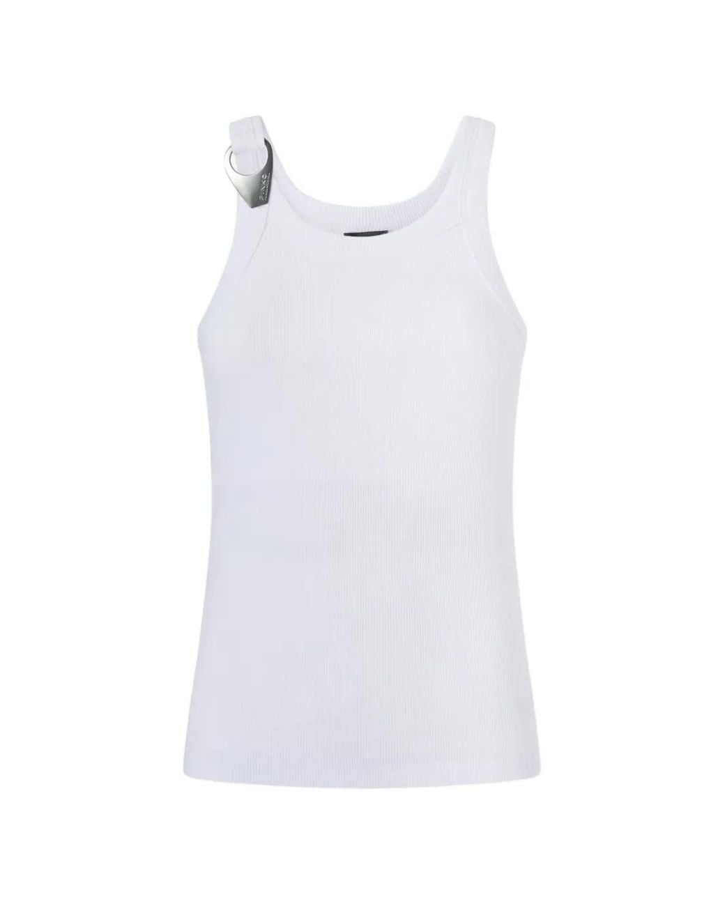Pinko White Vest Top With Pendant Buckle