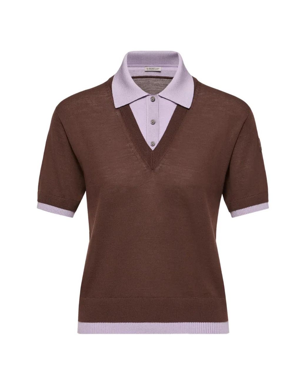 Moncler Brown Layered-Effect Short-Sleeve Sweater