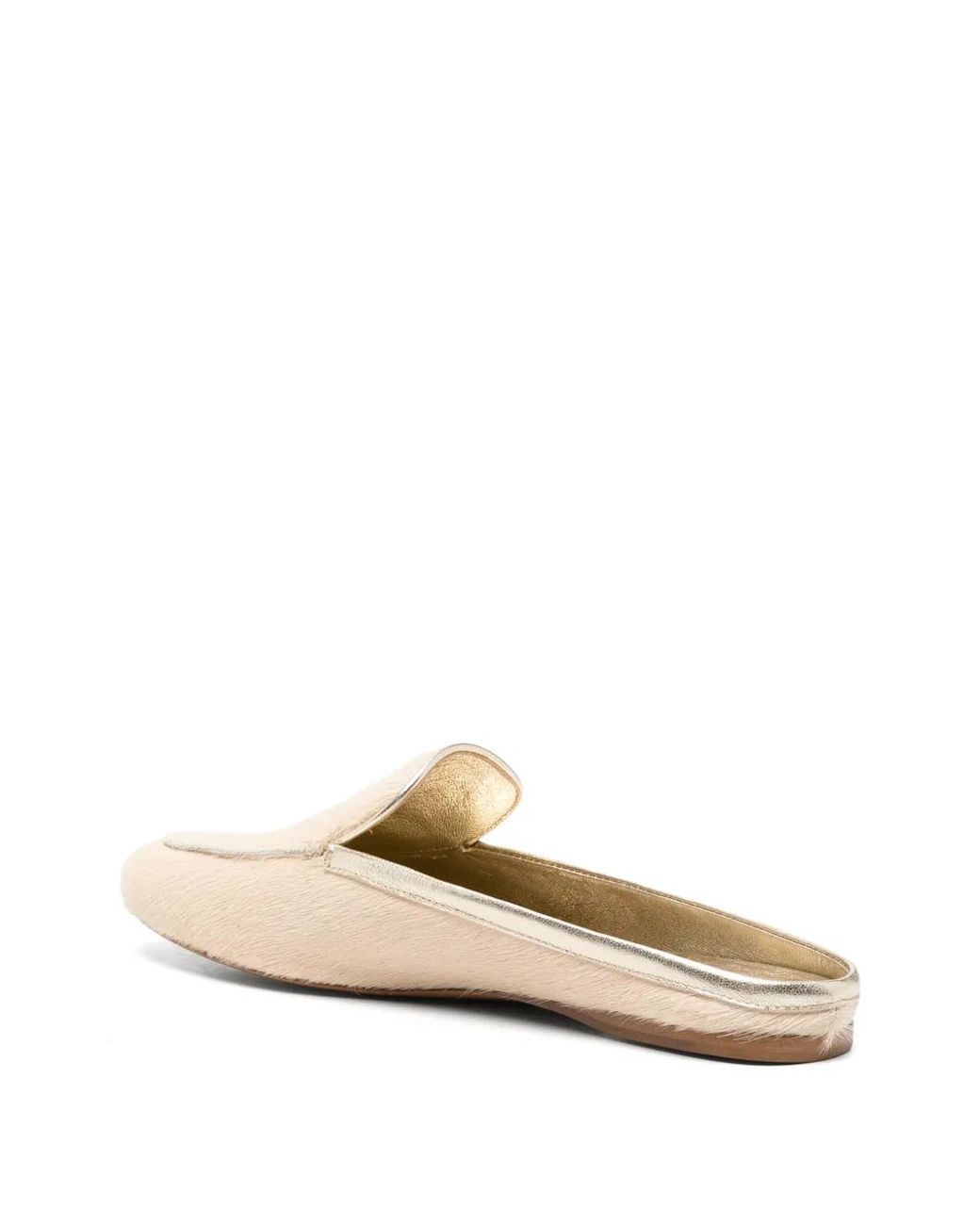 Forte_forte White Almond-Toe Flat Mules