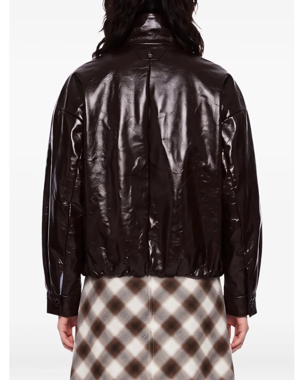 Salvatore Santoro Black High-Neck Crinkled-Finish Coat