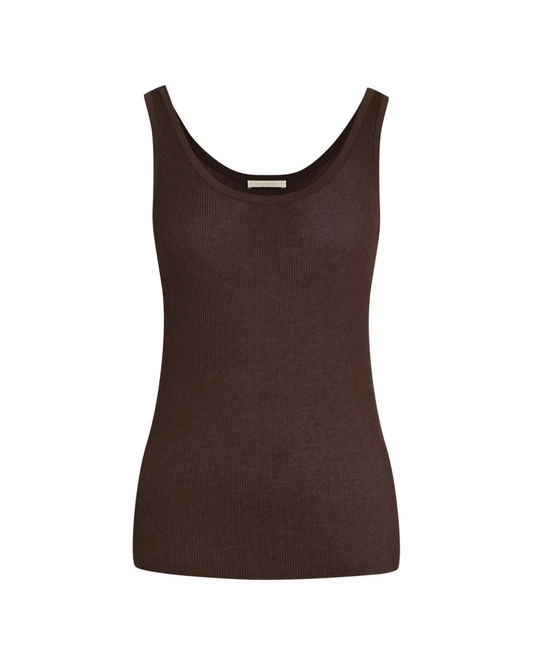 12 STOREEZ Brown Lattice Tank Top