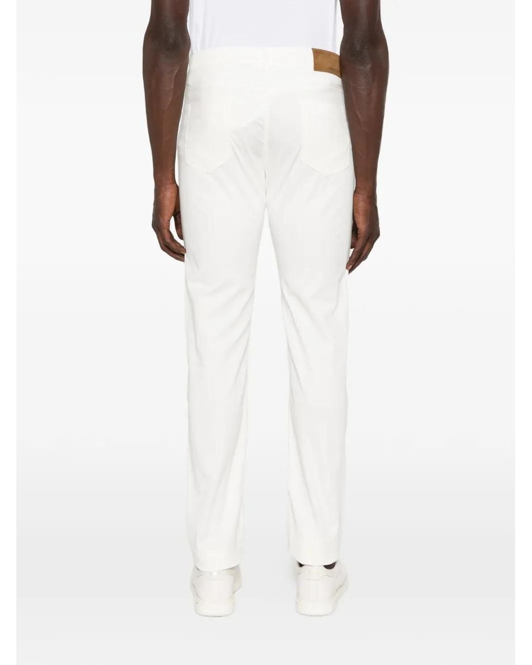 Incotex White Slim Trousers for men