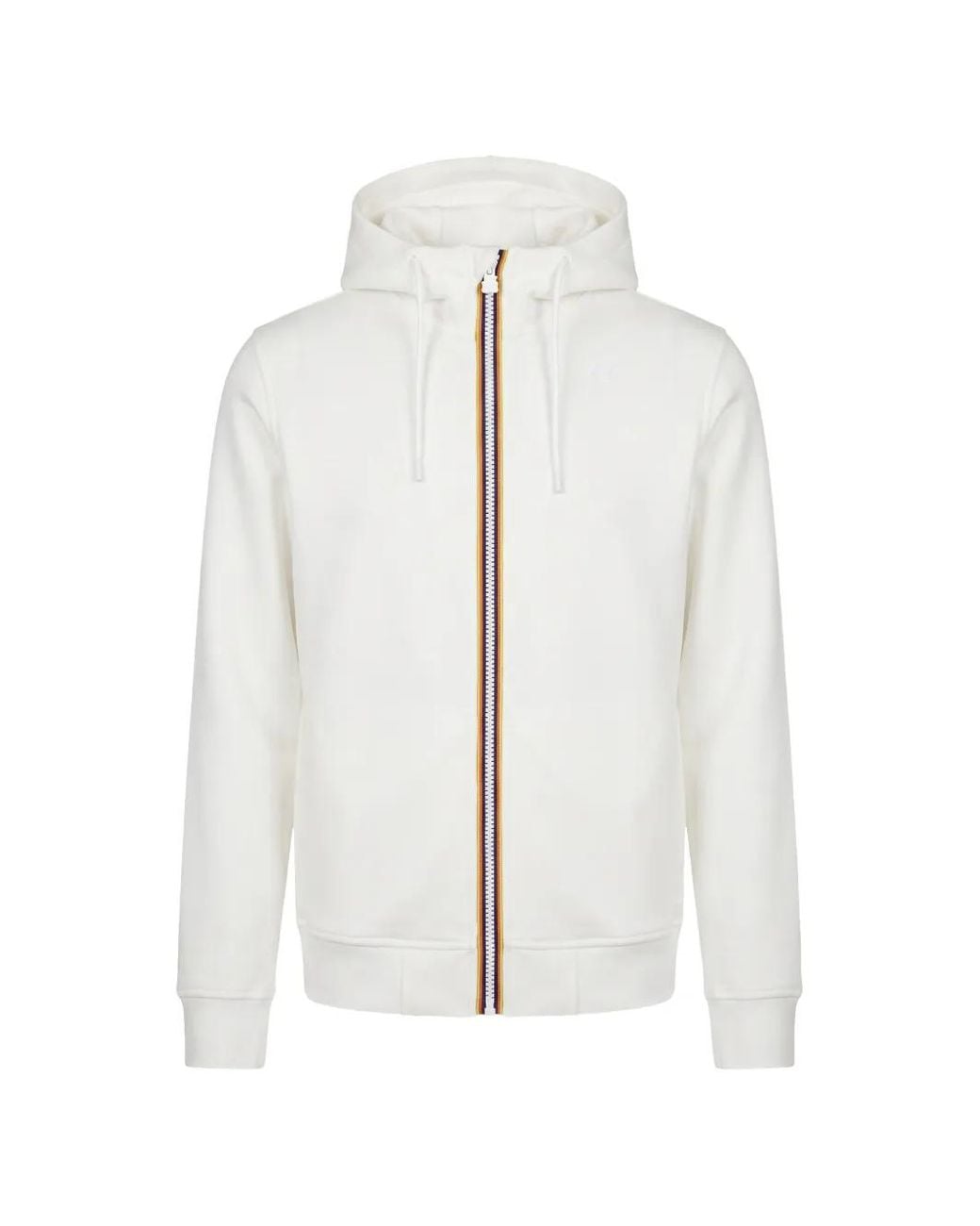 K-Way White Rainer Logo-Patch Zip-Up Hoodie for men