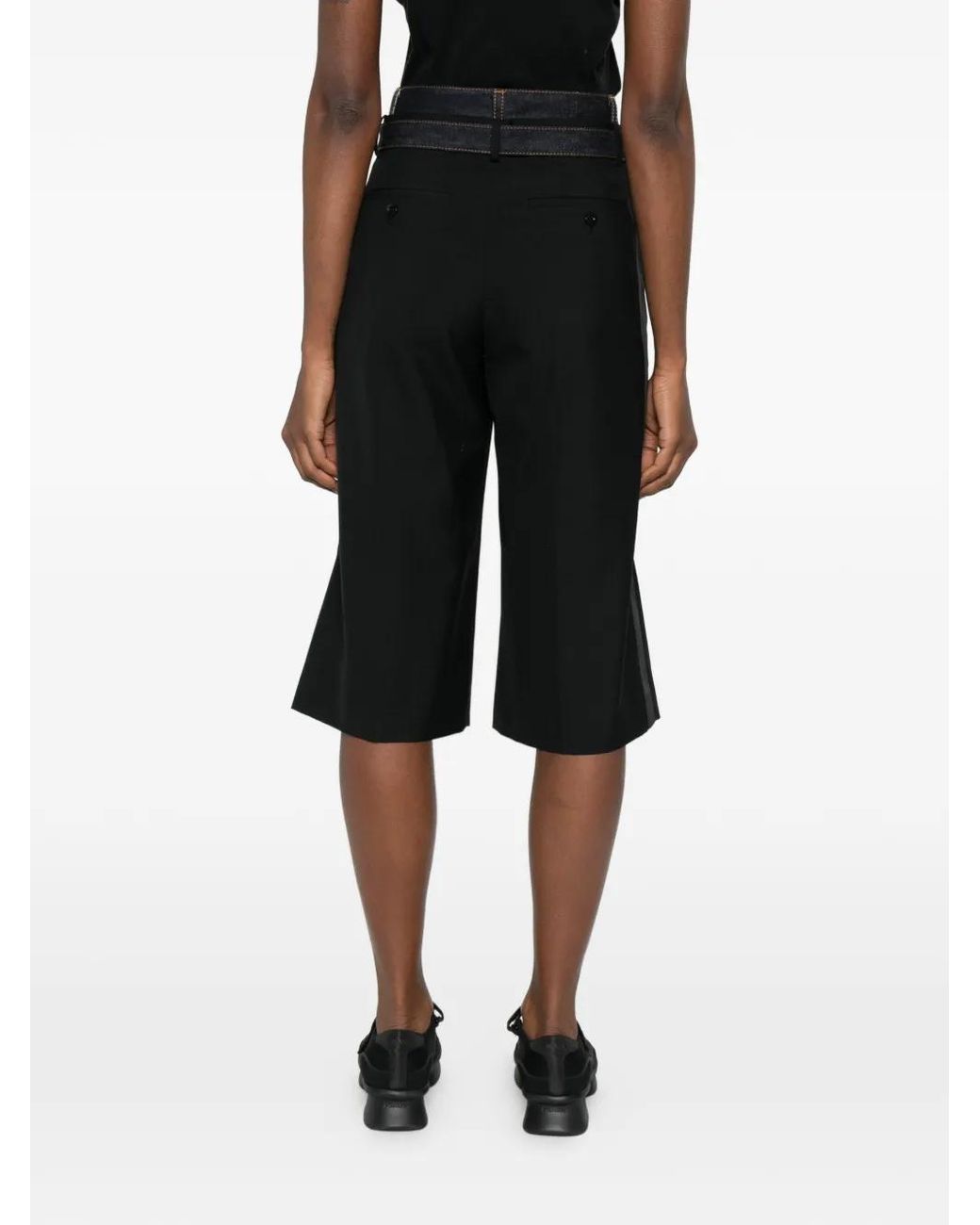 Sacai Black Belt-Detail Shorts