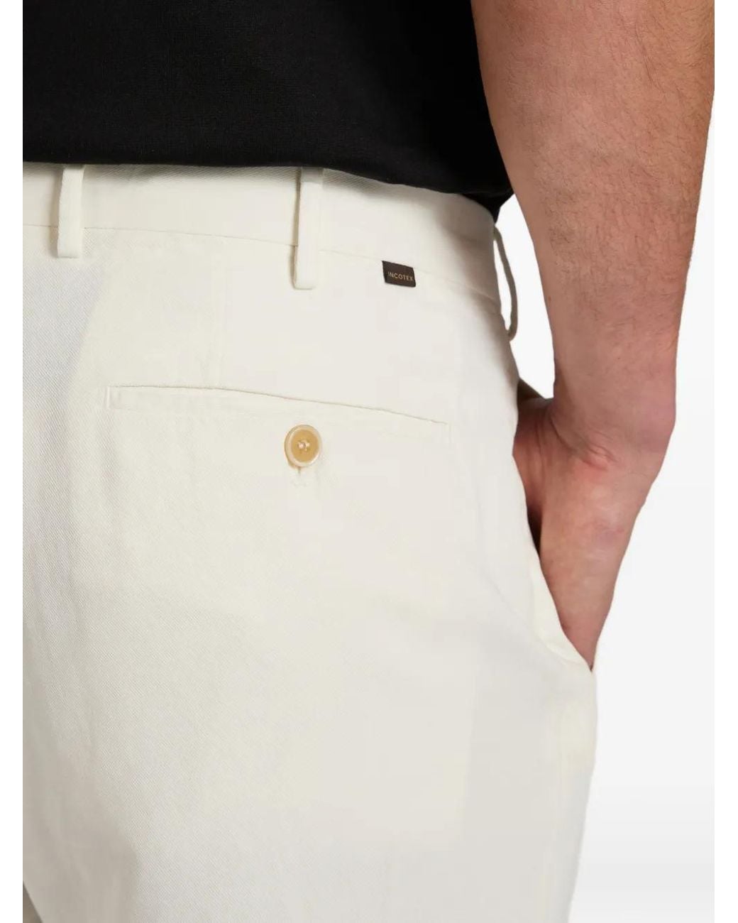 Slowear White Pleated Trousers for men