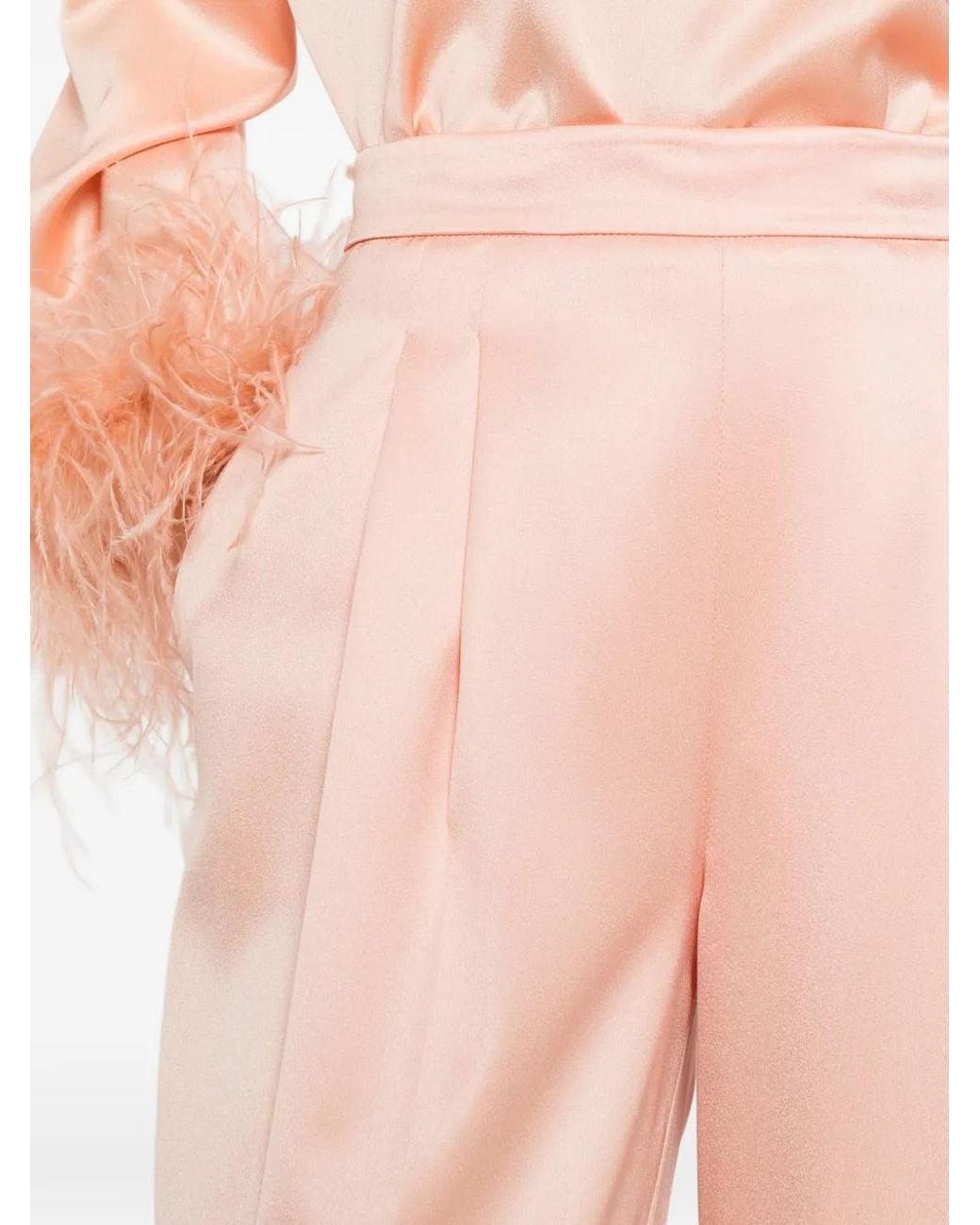 Twinset Satijnen Broek Met Wijde Pijpen in het Pink