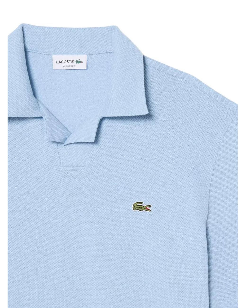 Lacoste Blue Classic Fit Cotton-Linen Polo for men