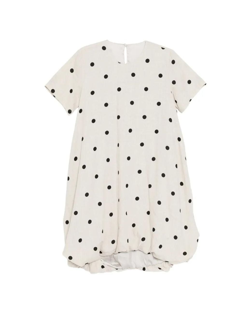 JNBY White Polka Dot Puffball Dress