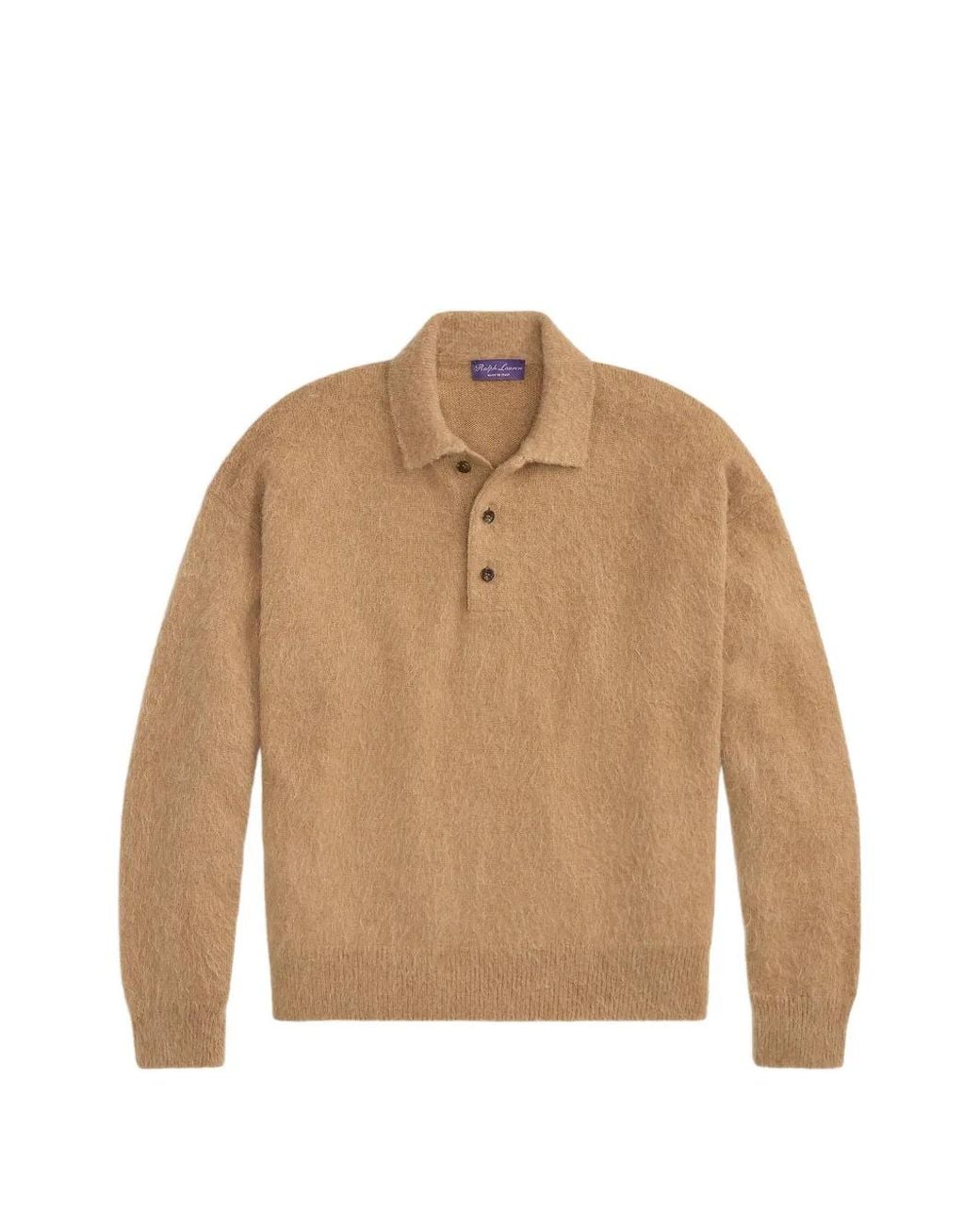 Ralph Lauren Natural Long-Sleeve Brushed Polo Jumper for men