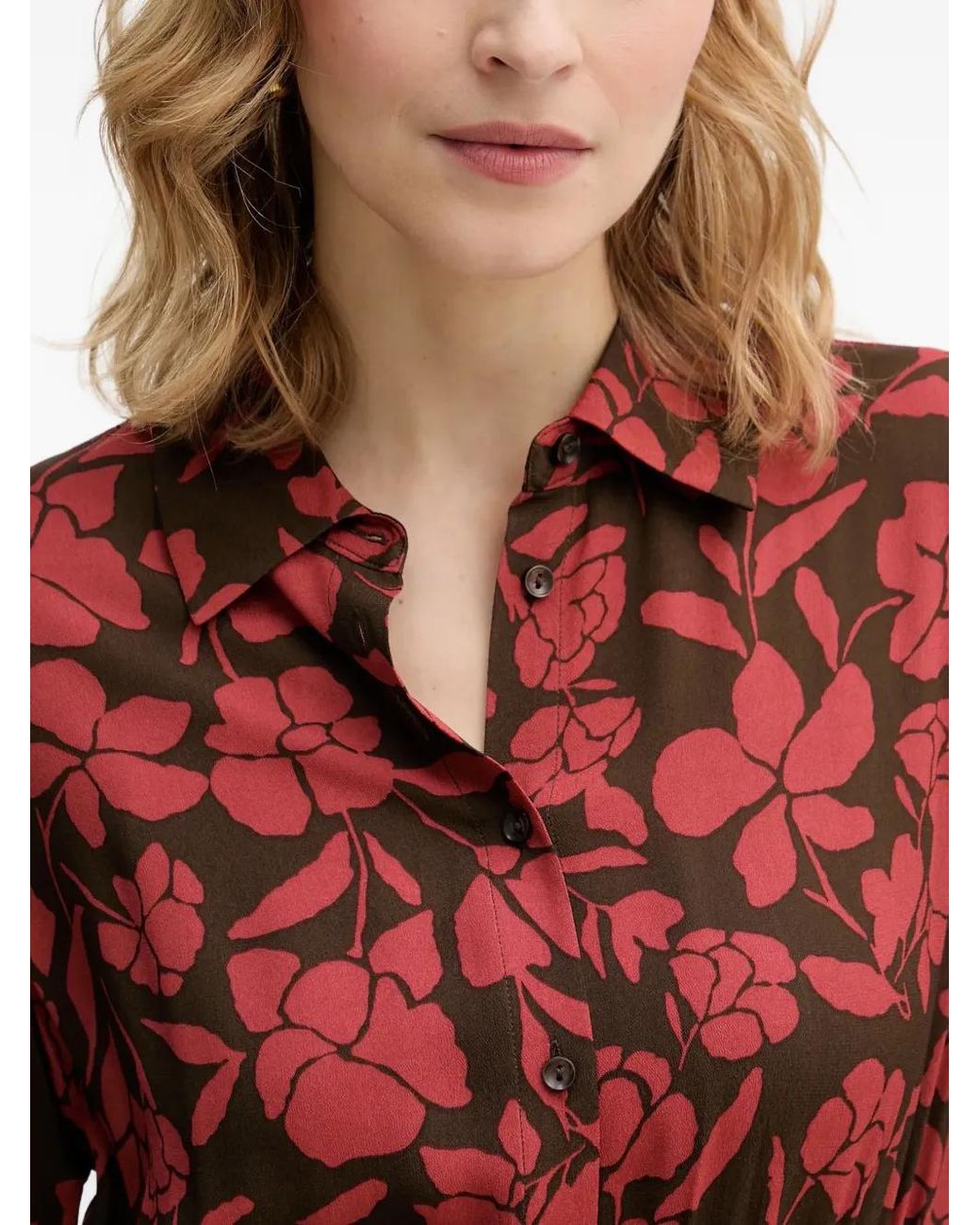 Benetton Red Kleid Mit Muster