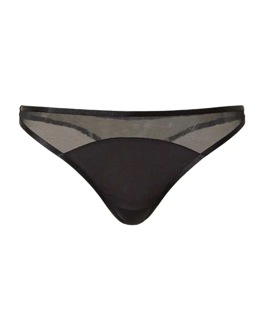 Twinset Black Sheer-Detail Thong