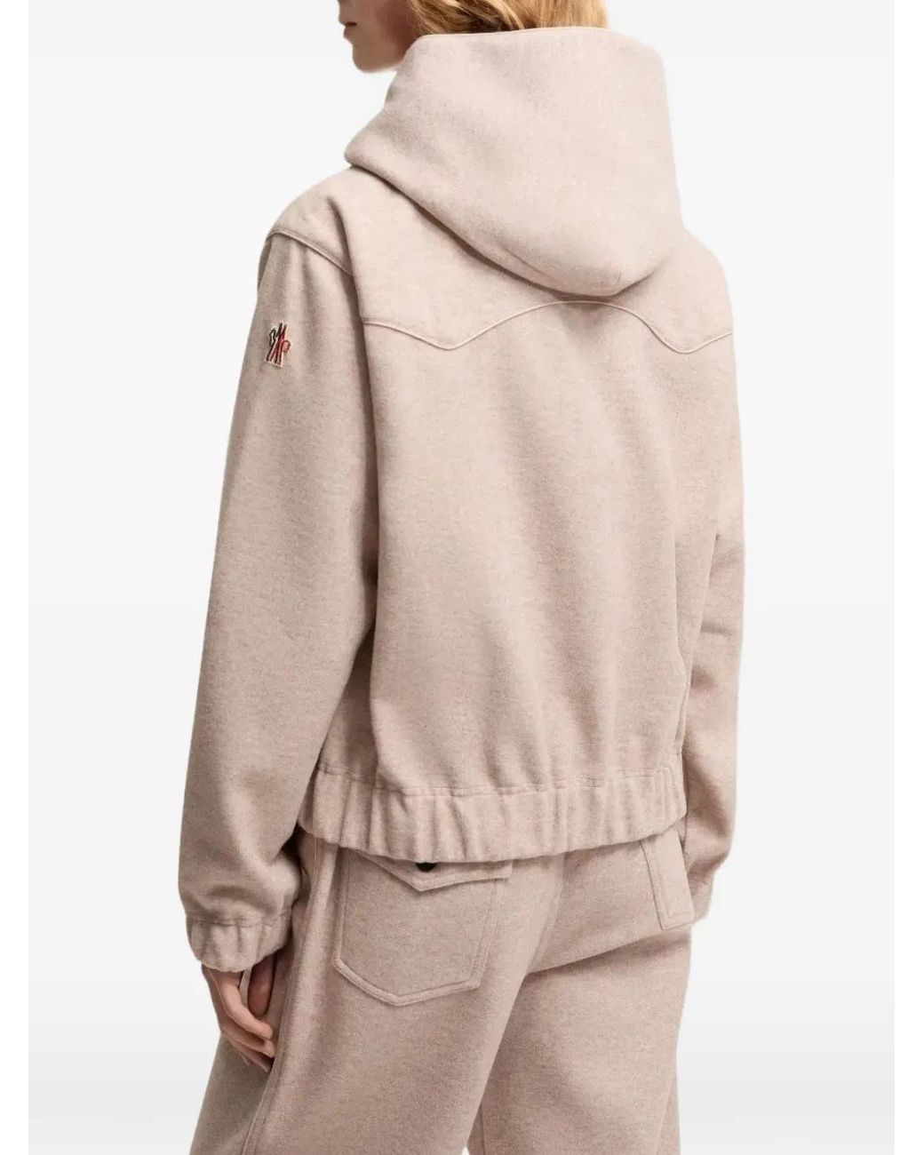 Moncler Natural Logo-Patch Hoodie