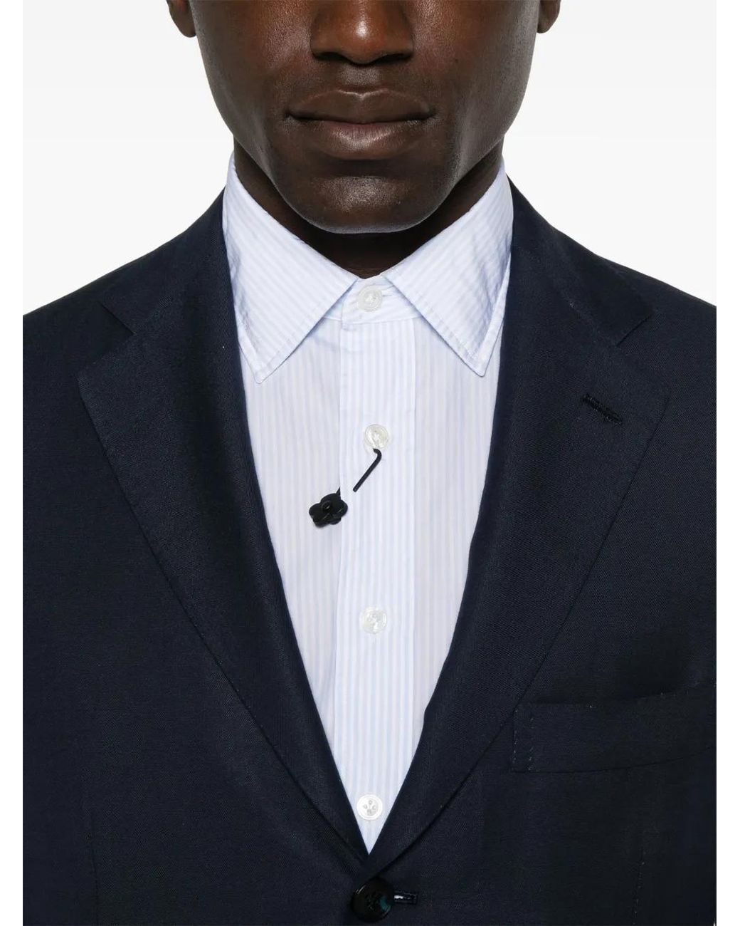 Kiton Blue Single-Breasted Blazer for men