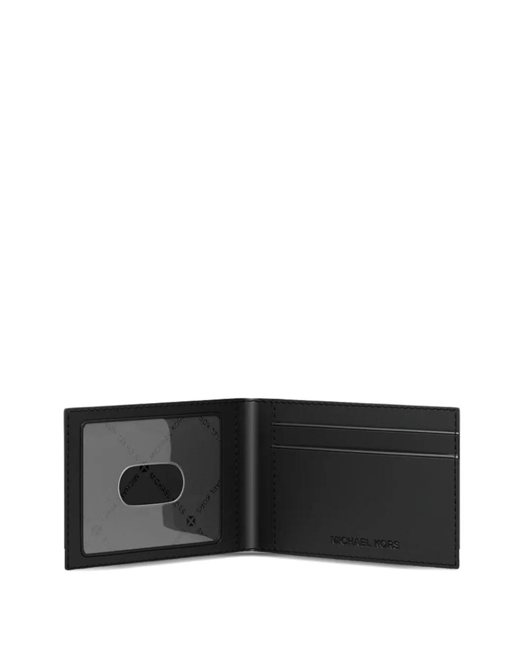 Michael Kors Black Hudson Logo-Embossed Leather Wallet for men