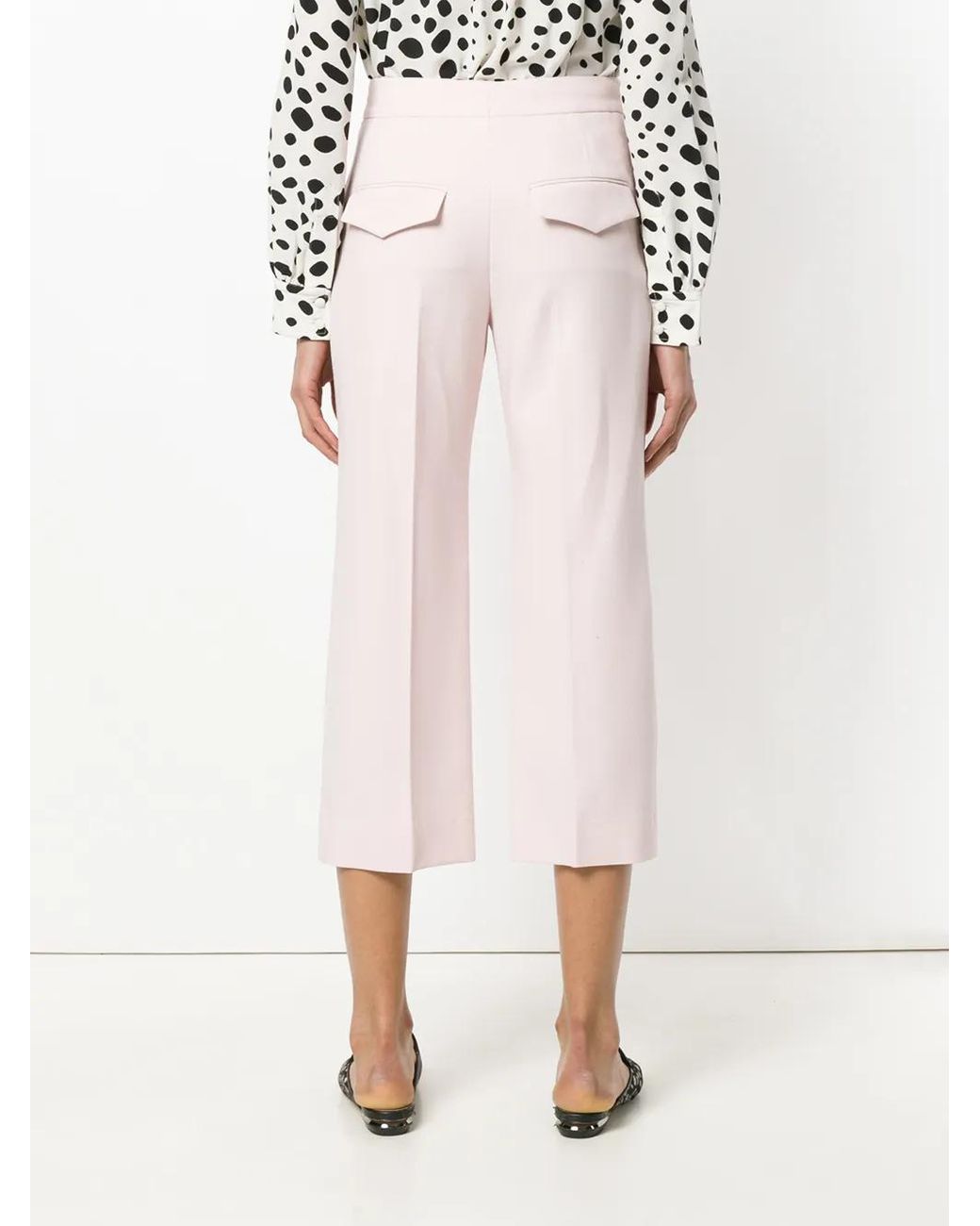 Carven Pink Wide Leg Cropped Pants