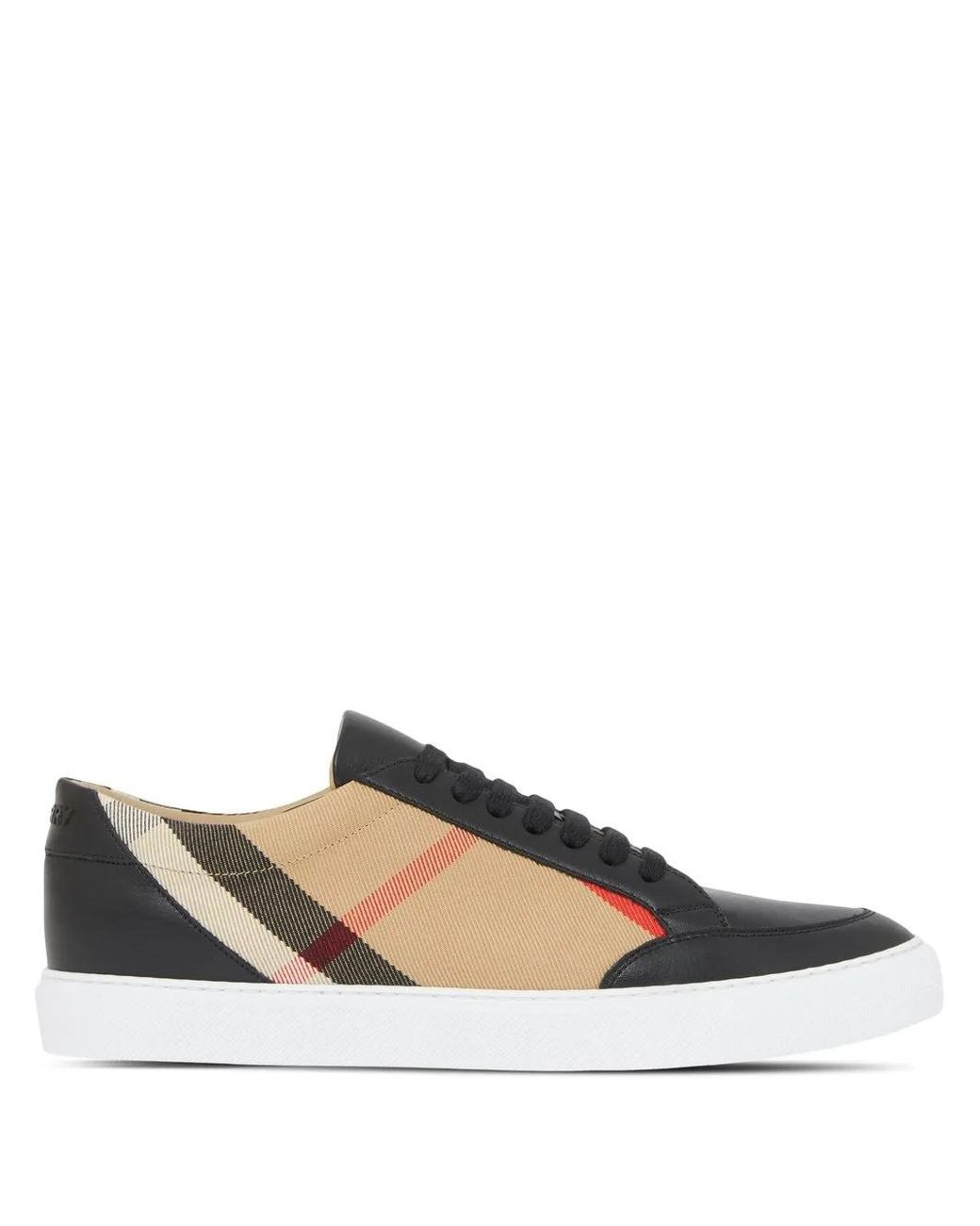 Burberry Black House Check Canvas & Leather Sneaker