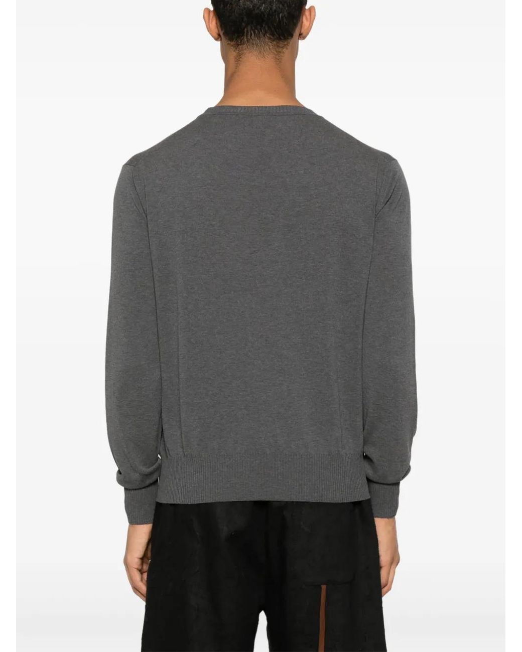 Vivienne Westwood Gray Argyle-Pattern Round-Neck Sweater for men