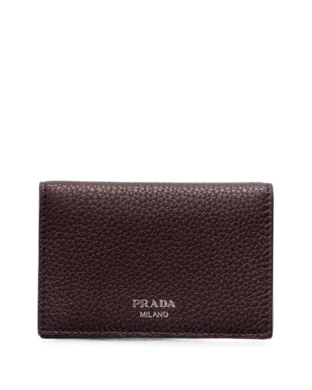 Prada Purple Leather Card Holder for men