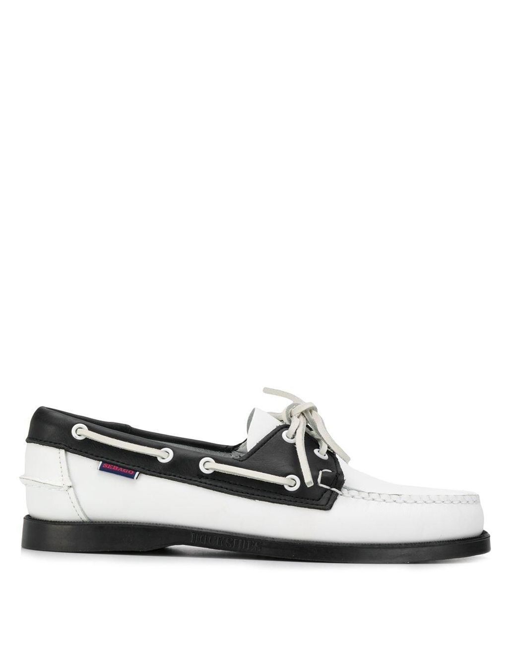 Sebago Leather Two Tone Boat Shoes in White for Men - Lyst