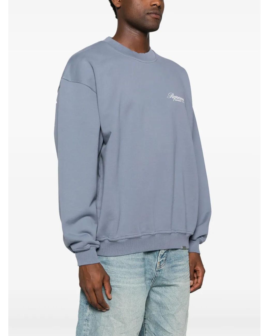 Represent Blue Cotton Sweatshirt for men