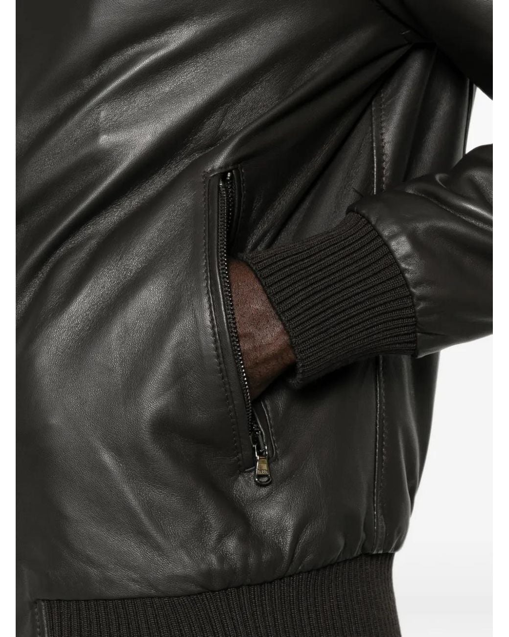 Barba Napoli Black Veste Bomber Dakota En Cuir for men
