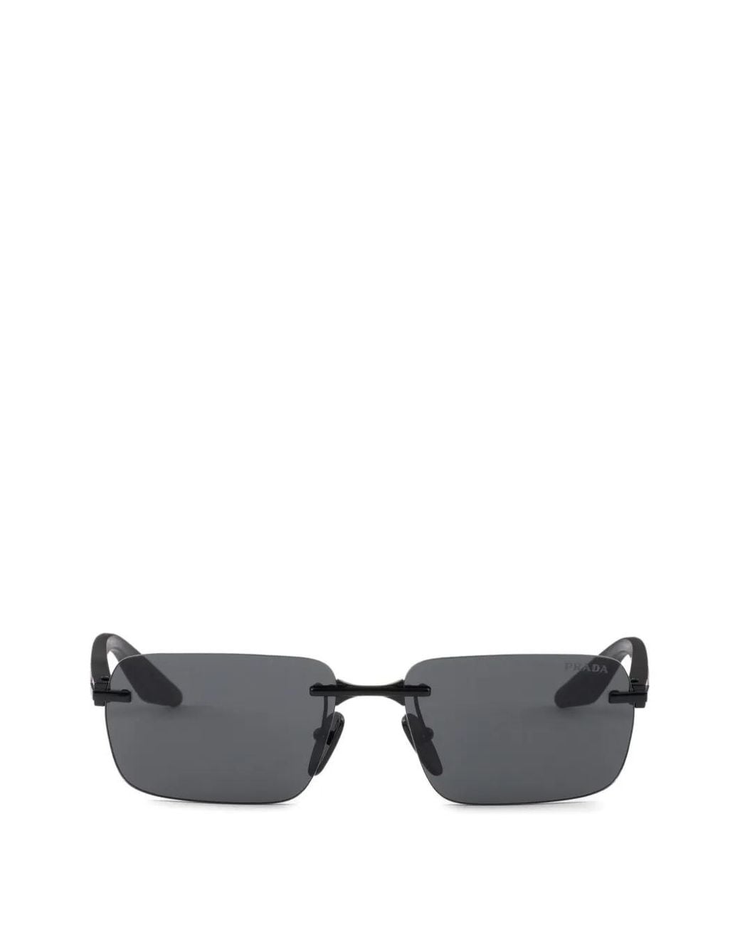 Prada Linea Rossa Gray Rectangle-Frame Sunglasses for men